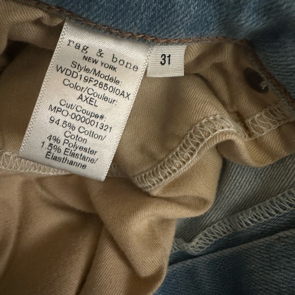 Rag & Bone Women's Mid Rise Ankle Skinny Jeans in Light Blue wash Distressed 31 - Picture 13 of 15